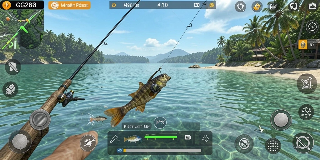Tampilan gameplay GG288 menampilkan aksi memancing yang seru dan mendebarkan.