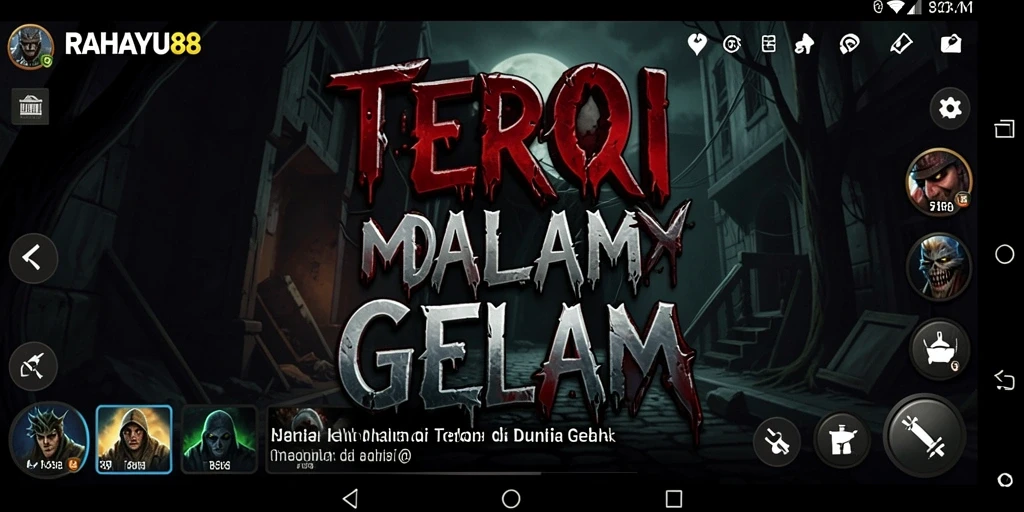 Tampilan mencekam dari gameplay RAHAYU88 dengan suasana gelap dan menakutkan.